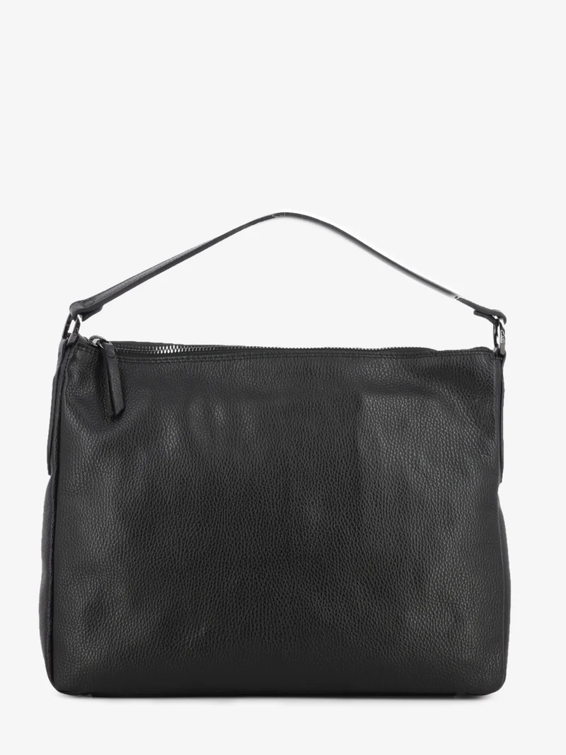 Borsa a spalla Calipso L in pelle martellata nero