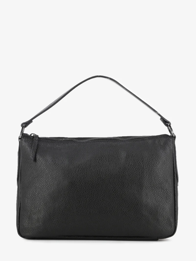 Borsa a spalla Calipso M in pelle martellata nero