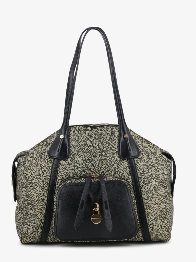 Borsa shopping medium OP naturale / nero