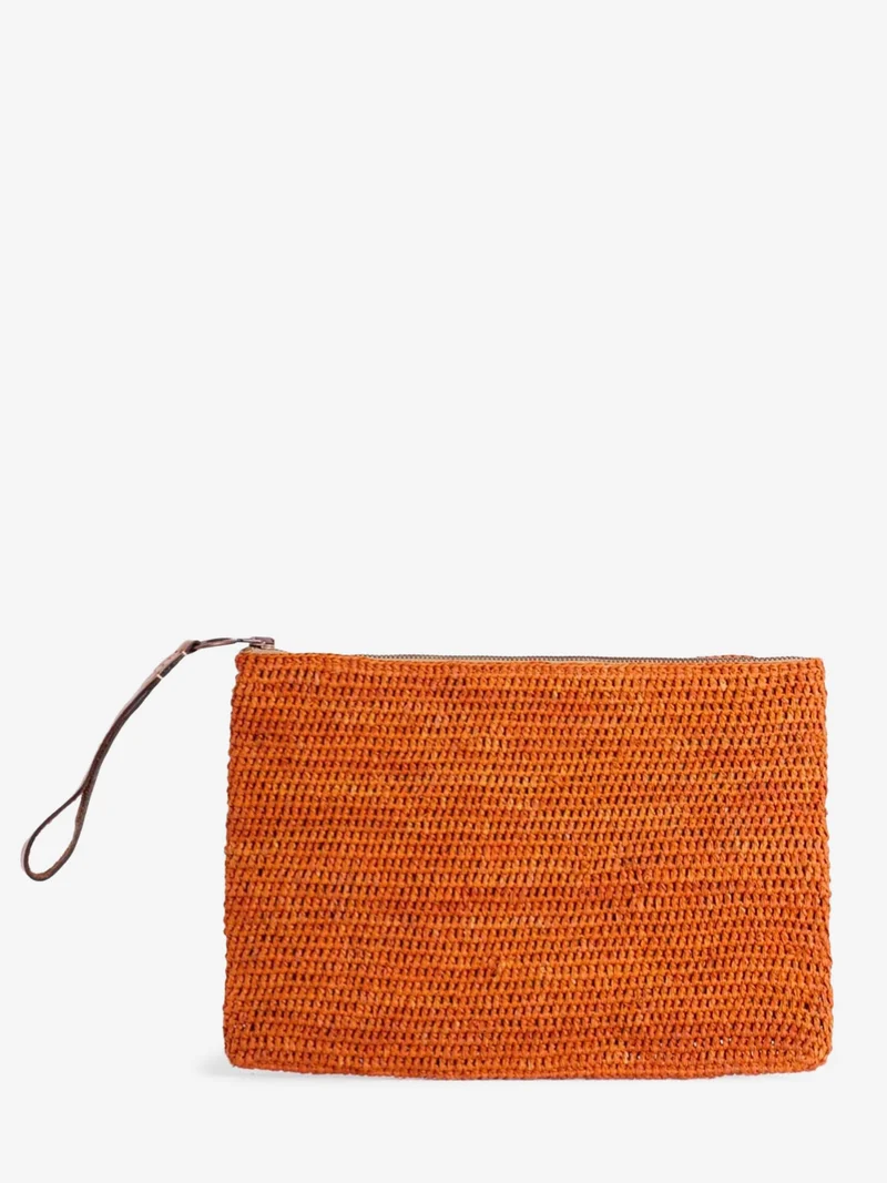 Pochette Ampy in rafia orange