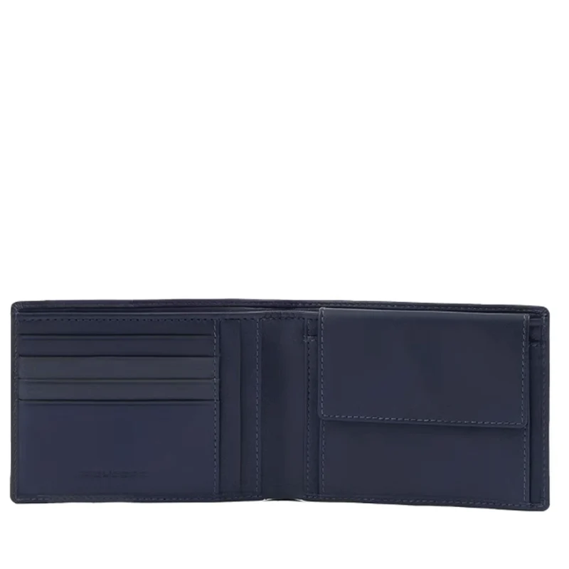 Portafoglio PIQUADRO Uomo con Portamonete In Pelle Colore Blu - PU257S123R