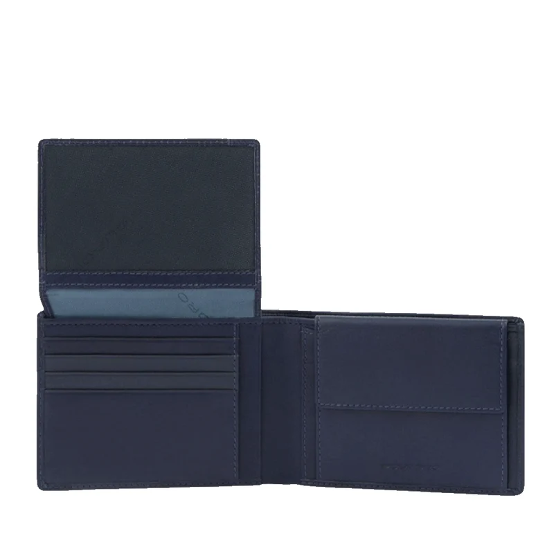 Portafoglio Uomo PIQUADRO in Pelle Blu con Pattina Linea Finn - PU1392S123R