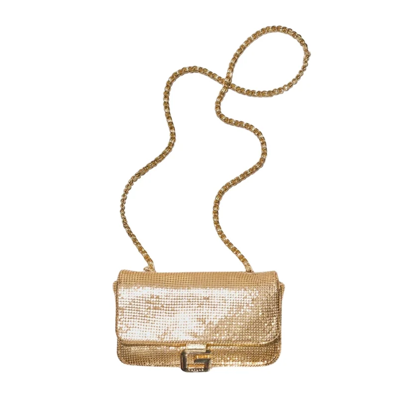 Pochette Donna con tracolla in metallo