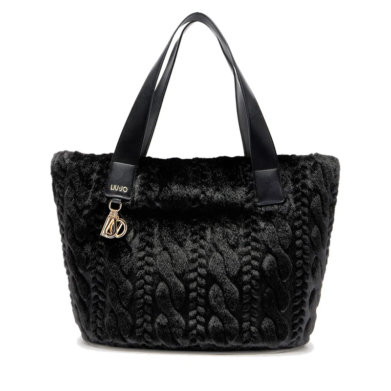 Shopping Bag Large LIU JO in Pelliccia Sintetica Nera