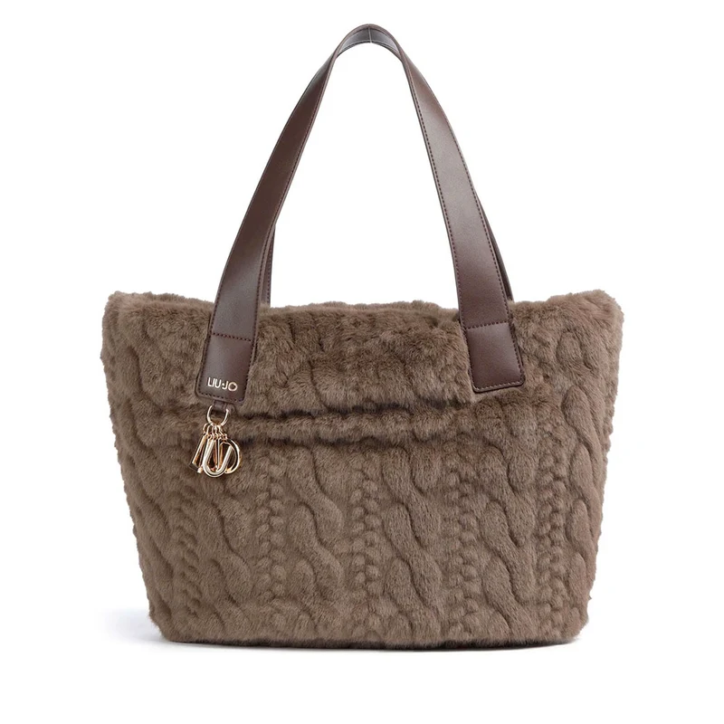 Shopping Bag Large LIU JO in Pelliccia Sintetica Moro Light