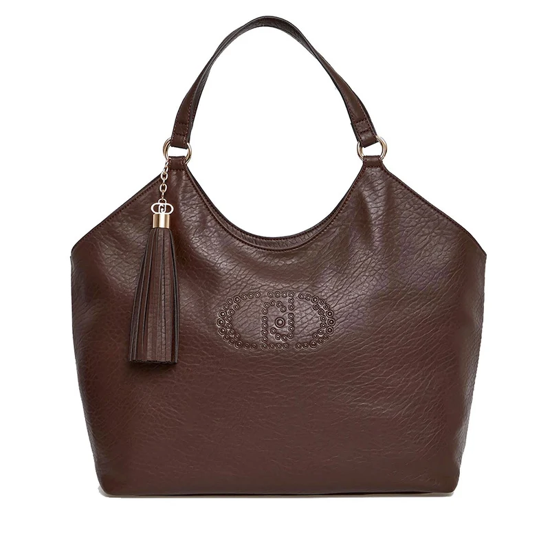 Tote Bag a Spalla LIU JO Better Moro Light con Logo e Nappa