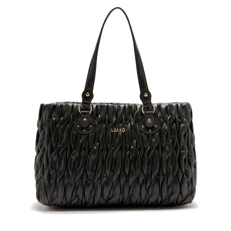 Shopping Bag Donna LIU JO Better Trapuntata con Intreccio Nera