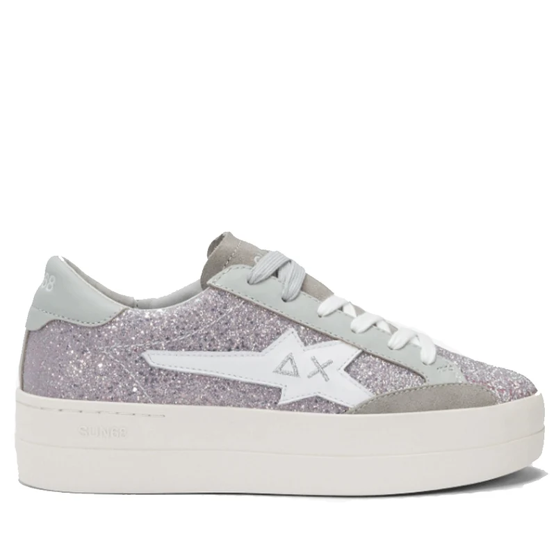 Scarpe Donna Sun68 Sneakers Big Katy Glitter Argento - Z35223