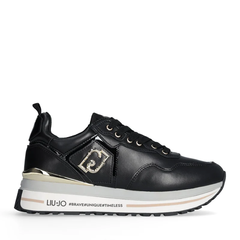 Sneakers Platform Donna LIU JO Maxi Wonder 01 in Pelle Nera