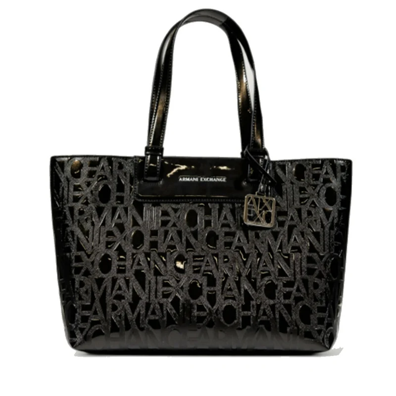 Borsa Donna Shopper a Spalla ARMANI EXCHANGE colore Nero Lucido Linea Liz
