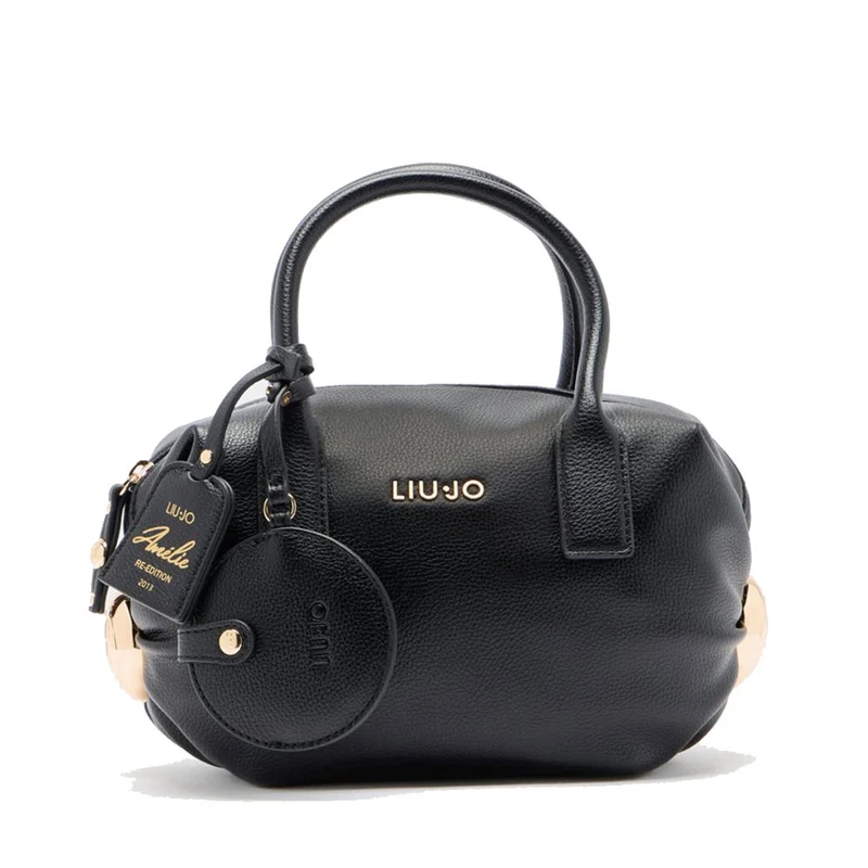 Bauletto Mini Donna LIU JO effetto Bottalato Nero con Charm