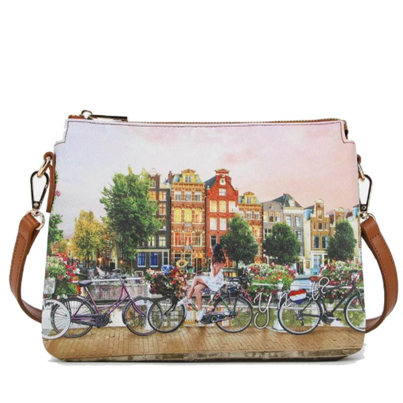 Borsa Donna a Tracolla Y NOT YES-630 Stampa Flower River