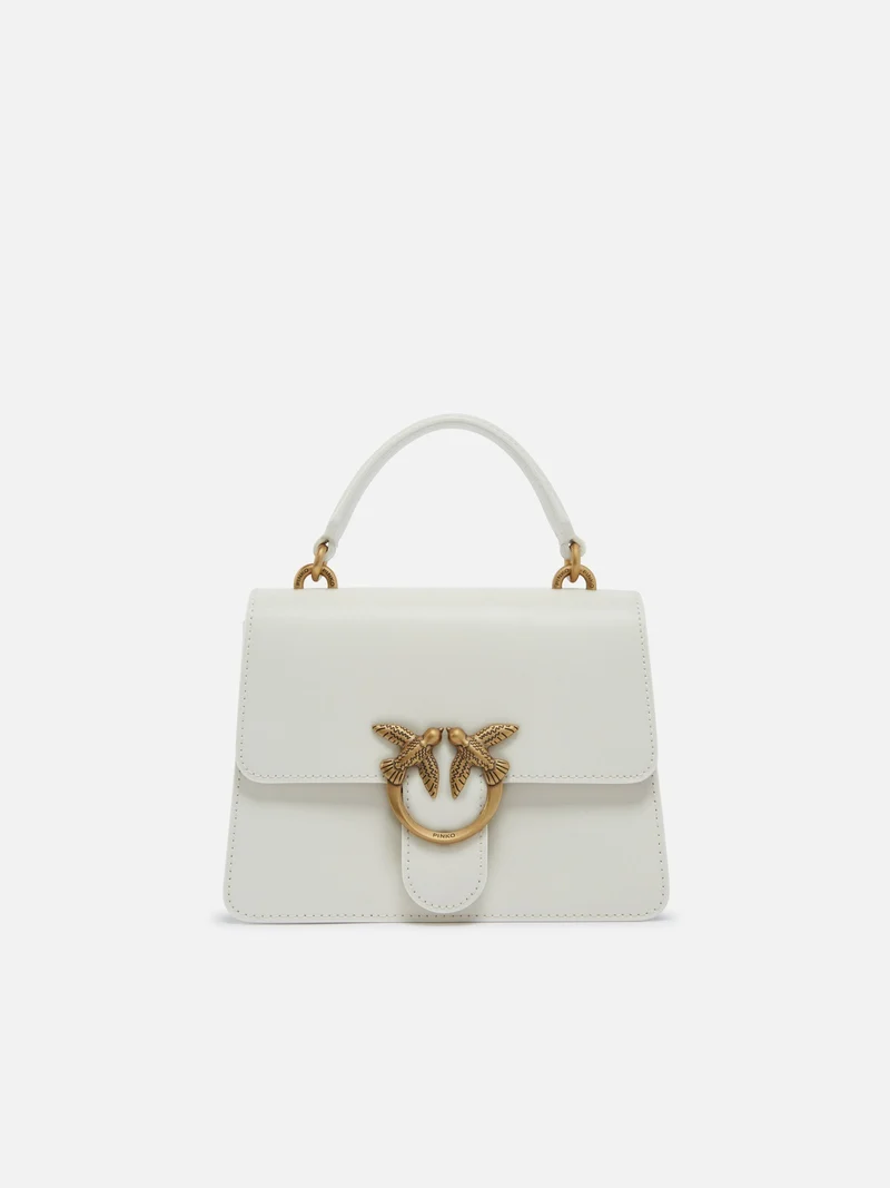 PINKO LOVE ONE TOP HANDLE MINI LIGHT VITELLO SETA