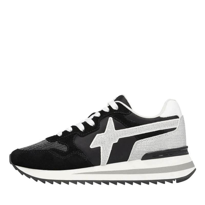 Sneakers Donna W6YZ Yak-W. in Tessuto Tecnico e Suede colore Black Black Silver