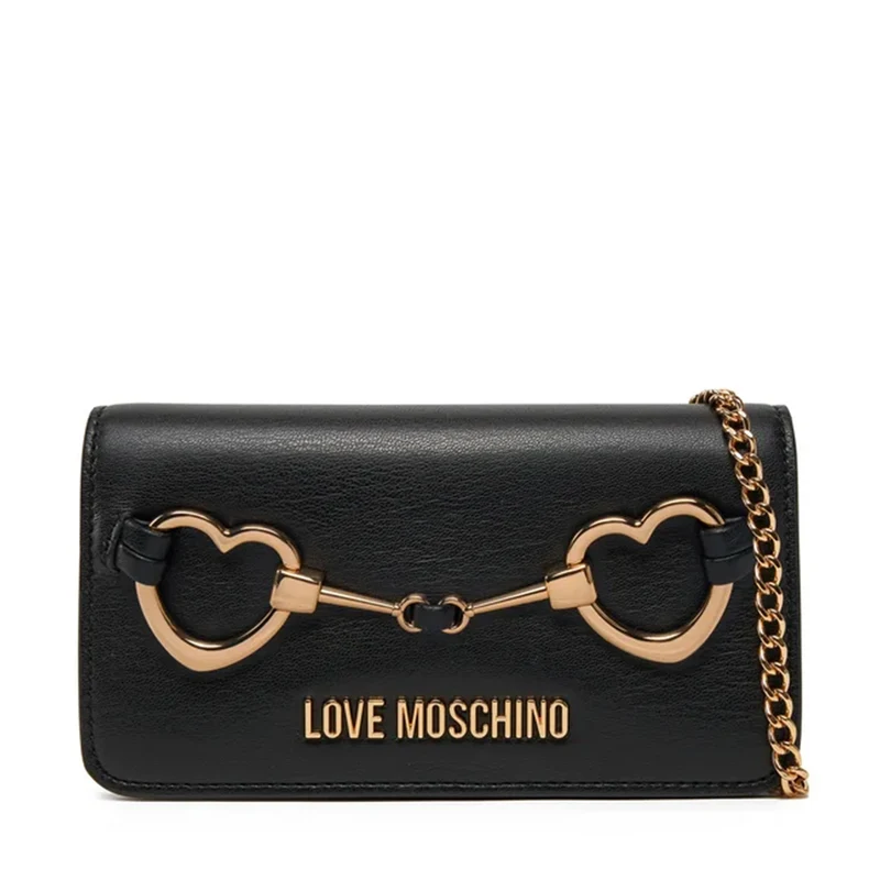 Mini Clutch con Tracolla LOVE MOSCHINO linea Hearts Nero