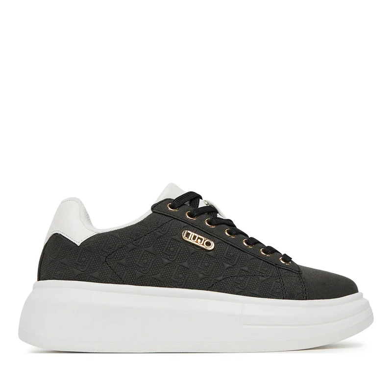 Sneakers Platform LIU JO Babol 01 Nero con Logo Embossed All Over