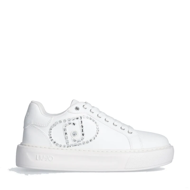 Sneakers Platform LIU JO Kylie 32 Bianche con Logo Gioiello