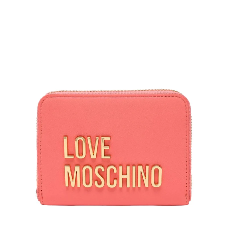 Portafoglio Donna Piccolo Zip Around LOVE MOSCHINO linea Bold Love Corallo
