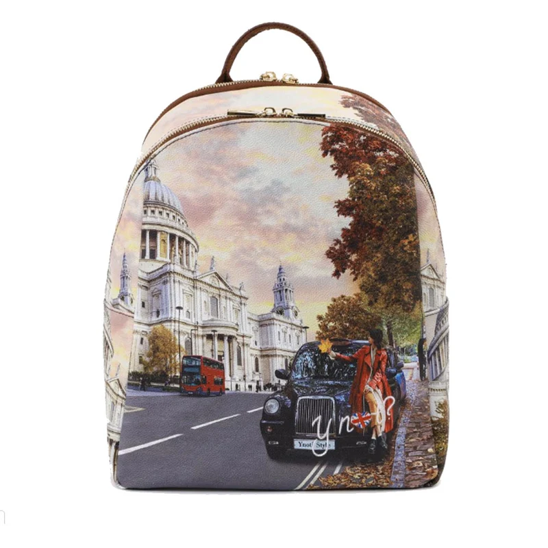 Zaino Donna Y NOT con Due Scomparti YES-601 Stampa London Tourist