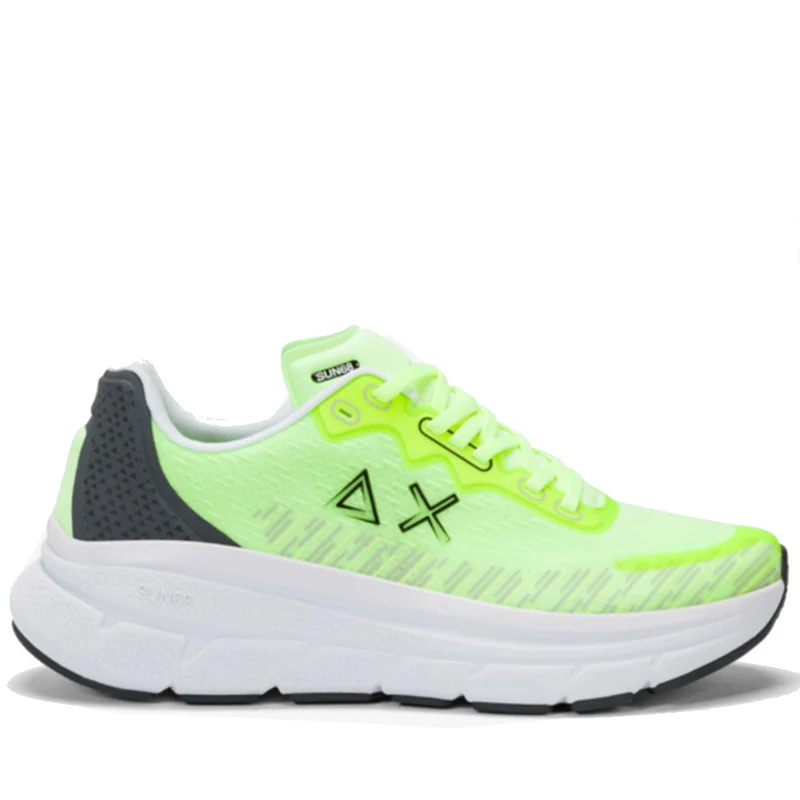 Scarpe Uomo Sun68 Sneakers Jupiter Air Mesh Colore Giallo Fluo