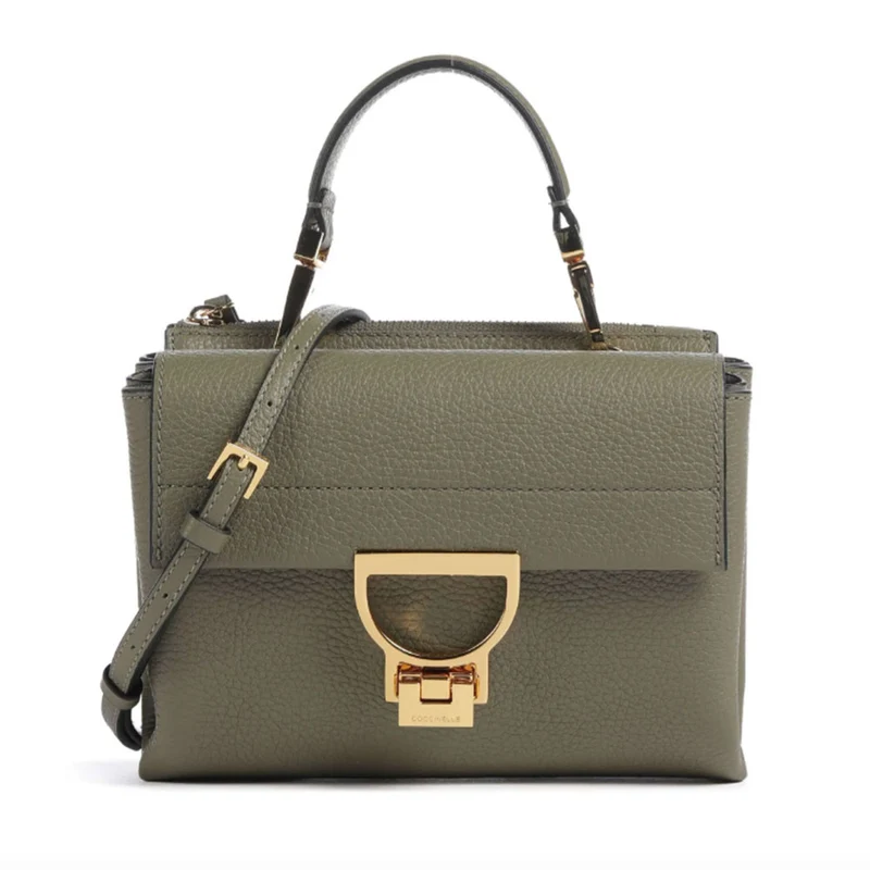 Borsa Donna a Mano con Tracolla COCCINELLE Linea Arlettis in Pelle colore Laurel Green