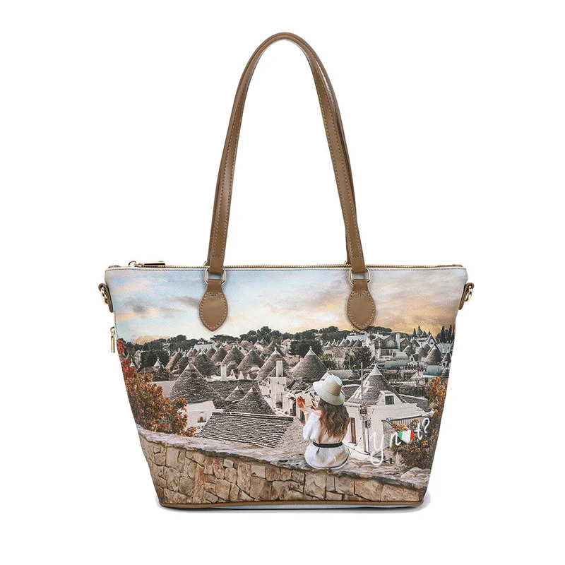 Borsa Donna a Spalla Y NOT YES-396 stampa Romantic Trulli