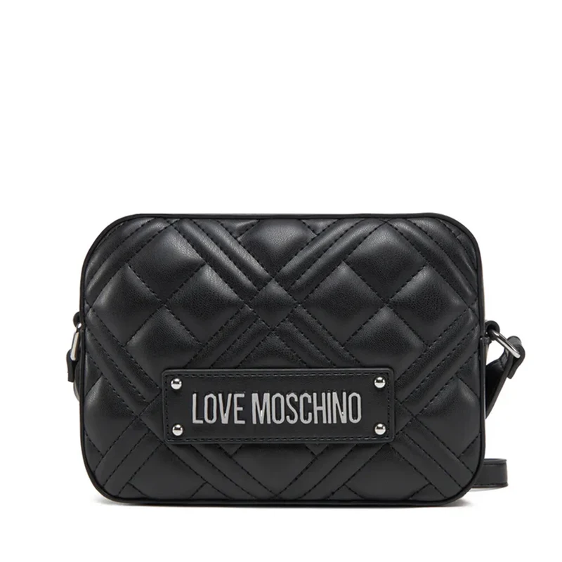 Camera Case Trapuntata LOVE MOSCHINO linea Quilted colore Nero e Nikel