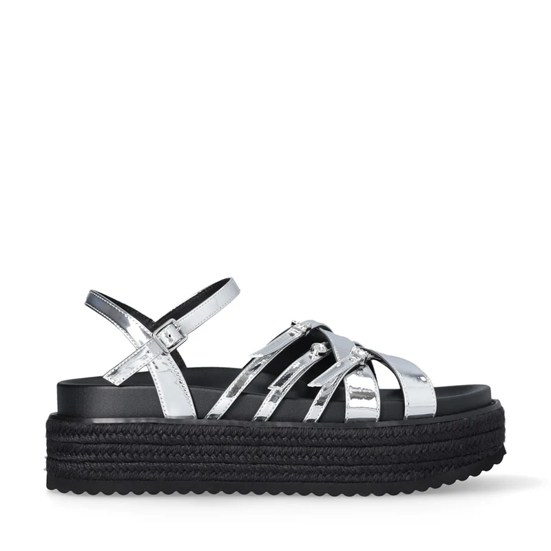 Sandali Platform LIU JO Panarea 03 con Fascette Incrociate a Specchio Silver