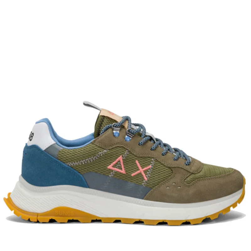 Scarpe Uomo Sun68 Sneakers Fire and Camping Colore Militare - Z35130