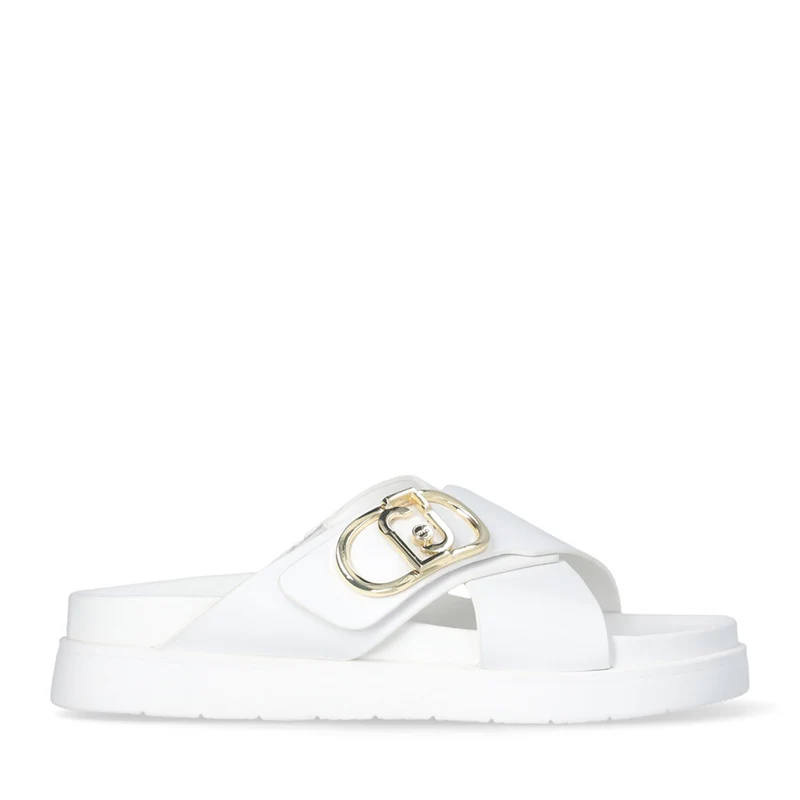 Ciabatte Platform LIU JO Penny 901 in Pelle Bianca