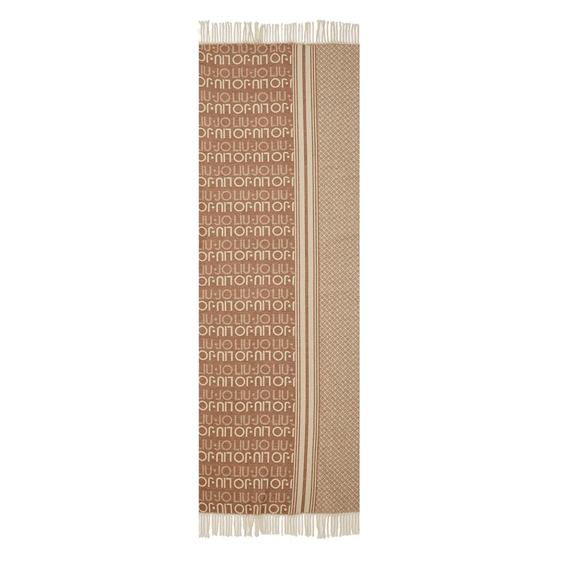 Stola Donna 180 x 65 cm LIU JO in Viscosa Beige con Logo