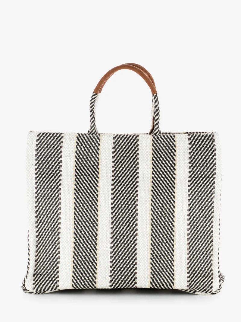 Shopper medium Portofino bianco / nero / beige