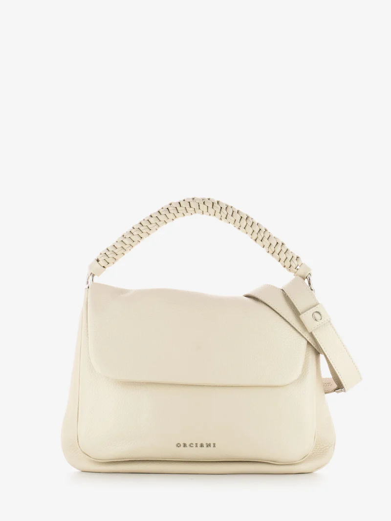 Borsa Diana S in pelle peach bianca