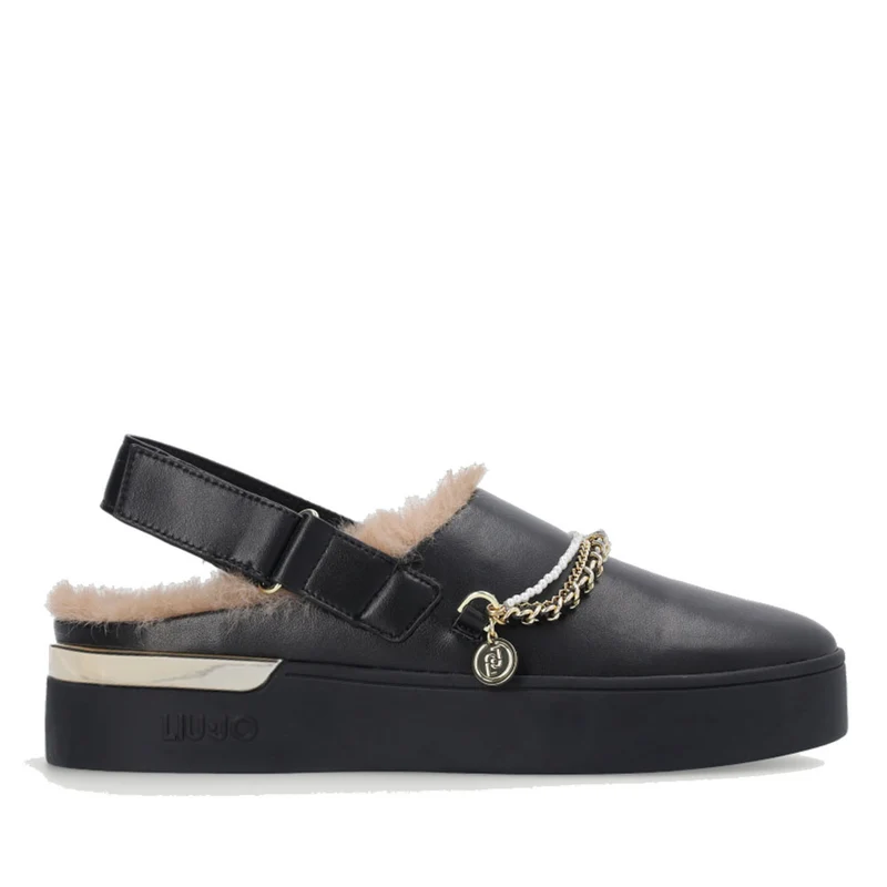 Scarpe Donna LIU JO Sabot Silvia 67 Nero con Catena Gioiello