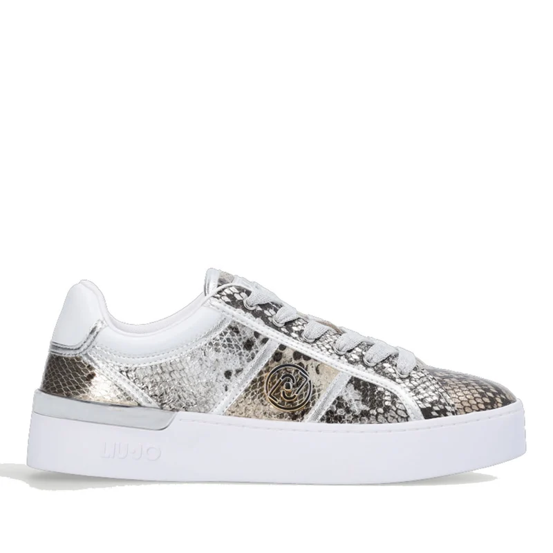 Scarpe Donna LIU JO Sneakers Silvia 53 stampa Effetto Pitone Silver Gold