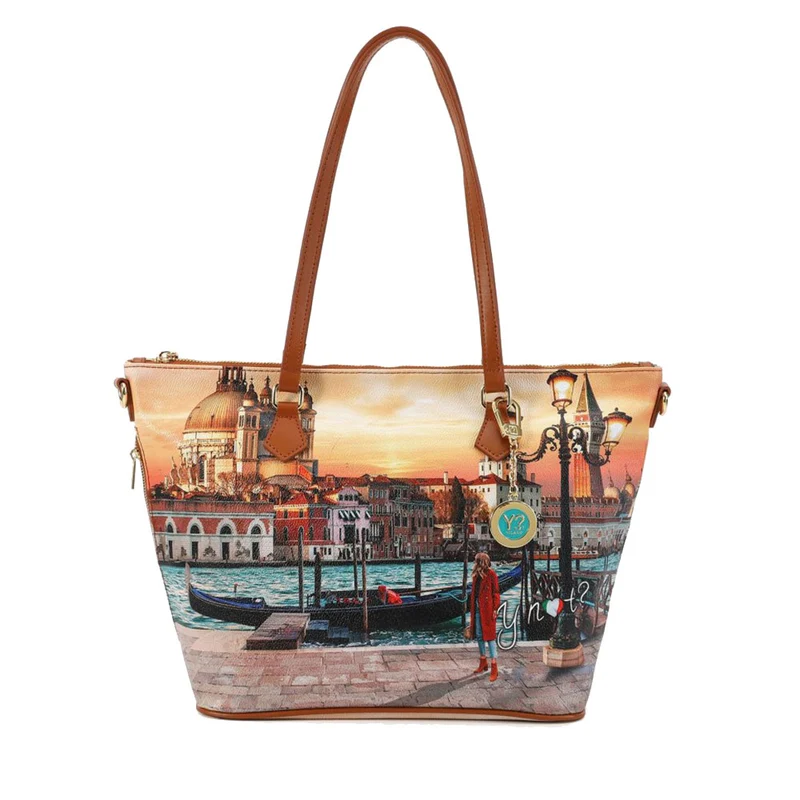 Borsa Donna Y NOT Shopper a Spalla YES-397 Stampa Venice Sunset