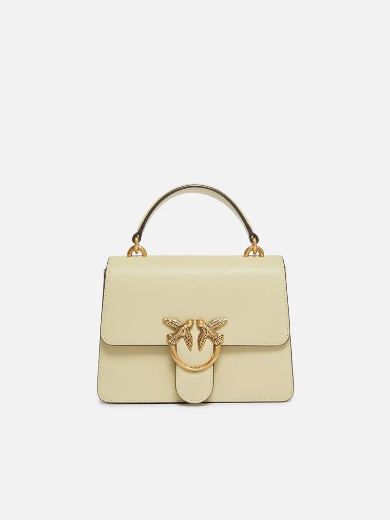 PINKO LOVE ONE TOP HANDLE MINI LIGHT VITELLO SETA