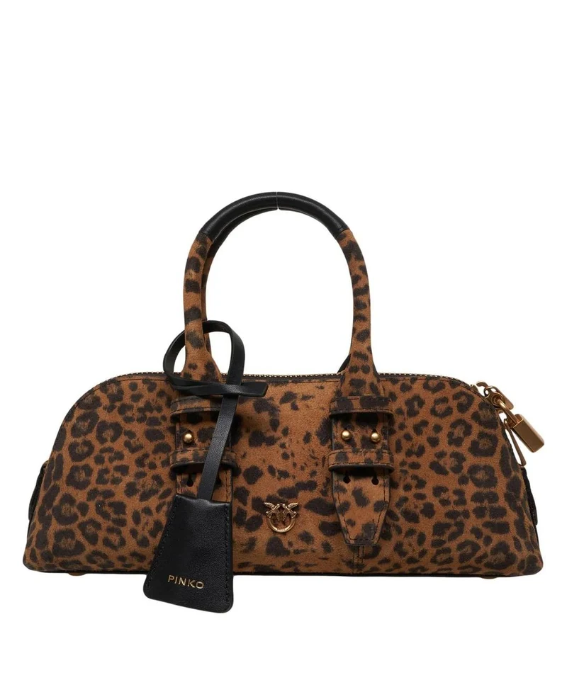 PINKO BOWLING BAG HORIZONTAL SUEDE S