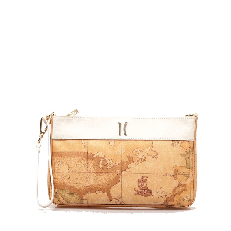 Pochette con Manichetto 1A Classe Alviero Martini linea Heritage Geo colore Geo Classic e Avorio PO41