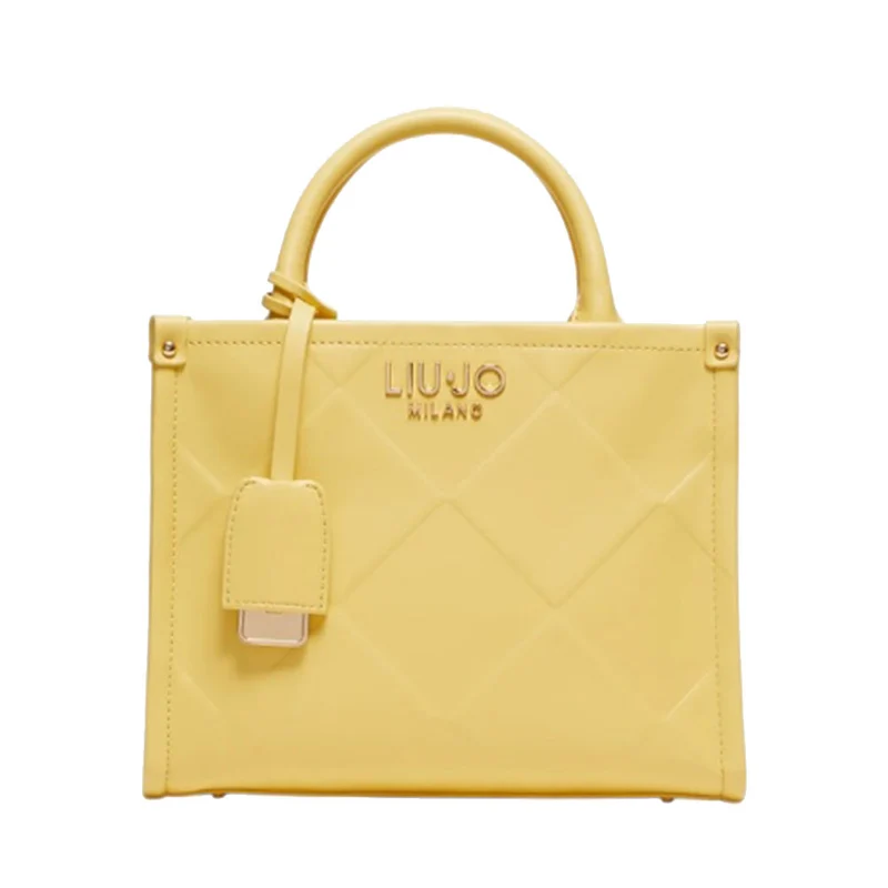 Borsa Donna a Mano LIU JO Better con Motivo a Rombi Gialla