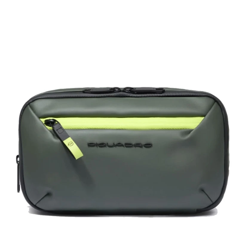Beauty Uomo PIQUADRO in Tessuto Impermeabile Linea Corner colore Verde - BY6380C2OW