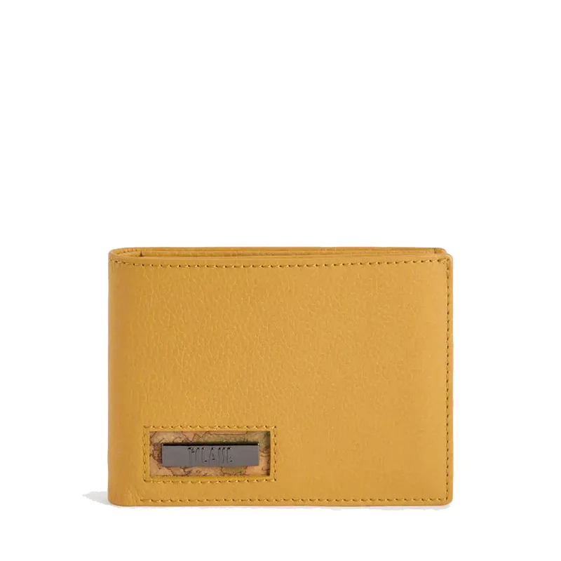 Portafoglio Uomo con Pattina 1A Classe Alviero Martini linea Trip Leather in Pelle Giallo Senape PN79