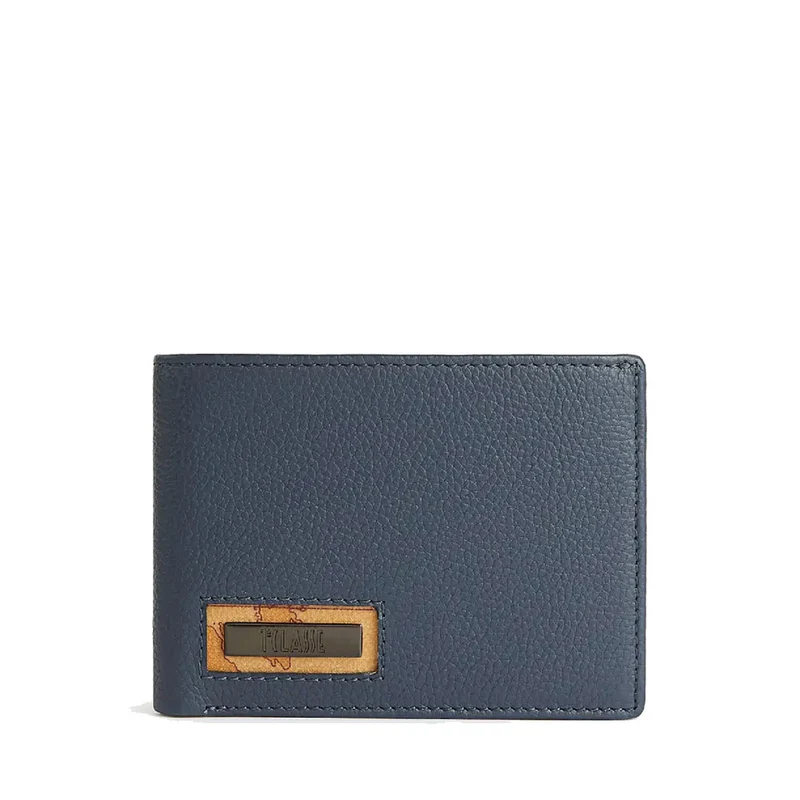 Portafoglio Uomo con Pattina 1A Classe Alviero Martini linea Trip Leather in Pelle Blu Denim PN79