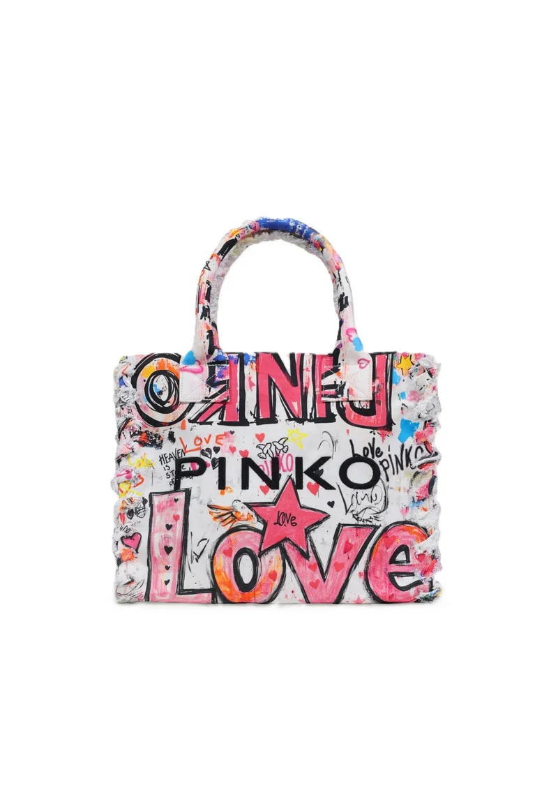 PINKO BEACH SHOPPER CANVAS STAMPA GR