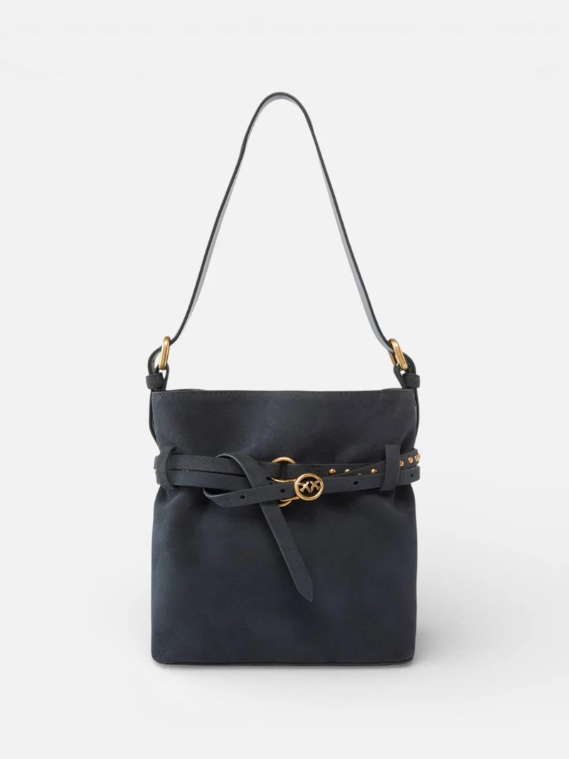 PINKO BUCKET BELT MINI SUEDE