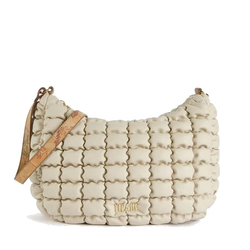 Borsa Mezzaluna a Tracolla 1A Classe Alviero Martini linea Turtle Beach Avorio LB73