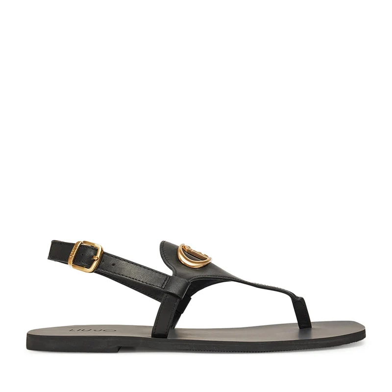 Sandali Infradito Flat LIU JO Saba 12 in Pelle Nera