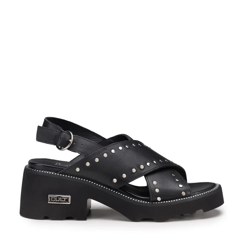 Sandali Donna CULT Grace 3705 in Pelle Nera con Borchie