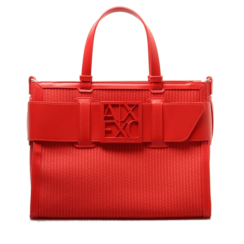 Borsa Donna a Mano Intrecciata ARMANI EXCHANGE colore Rosso Misura Grande