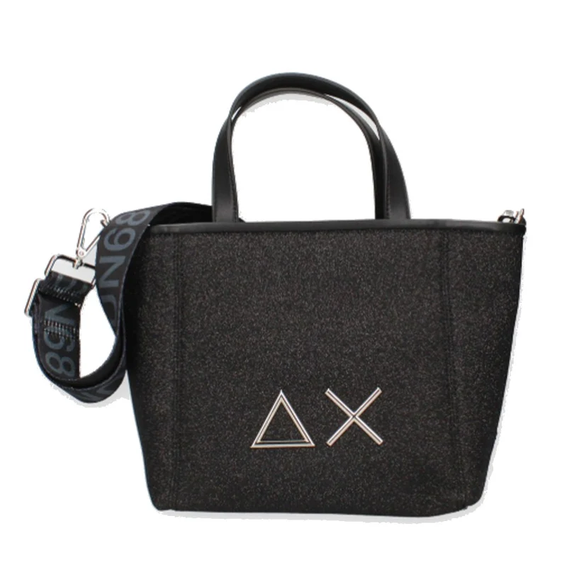 Shopping Bag XS SUN68 linea Jacqueline Glitter Colore Nero- Z35266